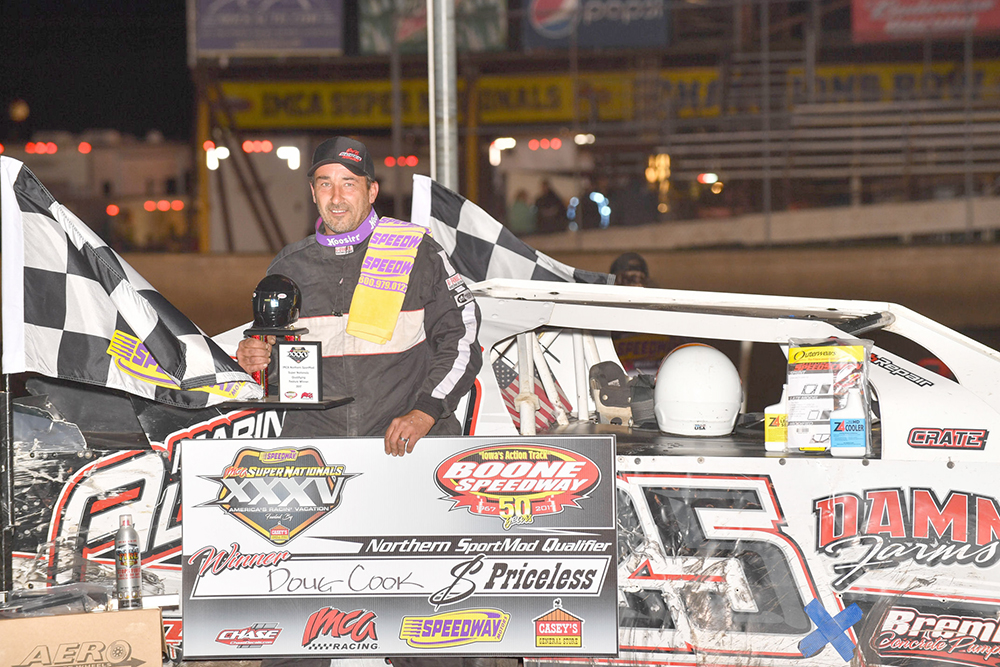 Cook leads the way to Northern SportMod qualifying checkers IMCA