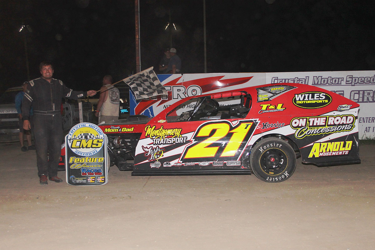Tasker takes IMCA Modified checkers at Crystal IMCA