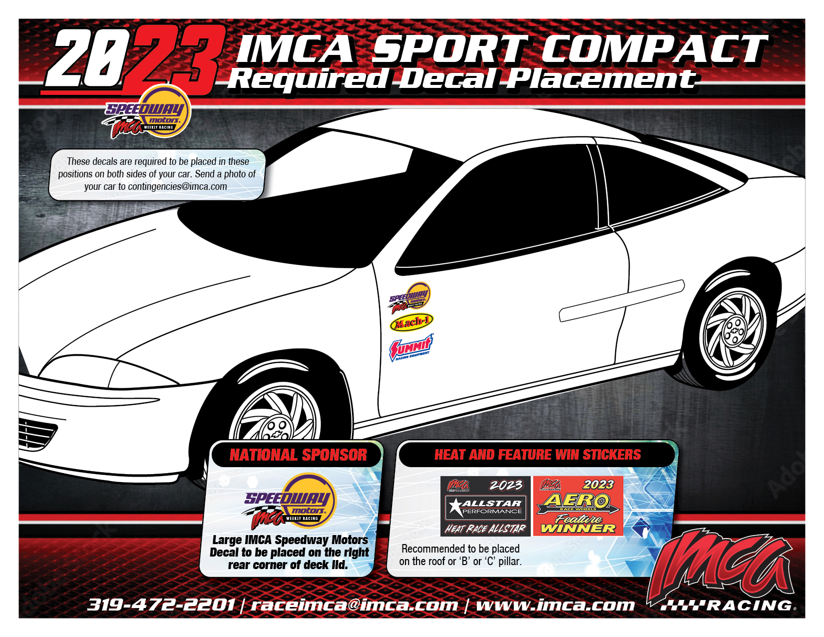 Sport Compact Decal Placement IMCA International Motor Contest