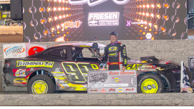 SC Damon Murty VL PB Byron Fichter Fotography Damon Murty charged from 23rd starting to win Friday’s sixth Sunoco IMCA Stock Car qualifier during the Speedway Motors IMCA Super Nationals fueled by Casey’s at Boone Speedway on Sept. 5. (Photo by Byron Fichter Fotography)