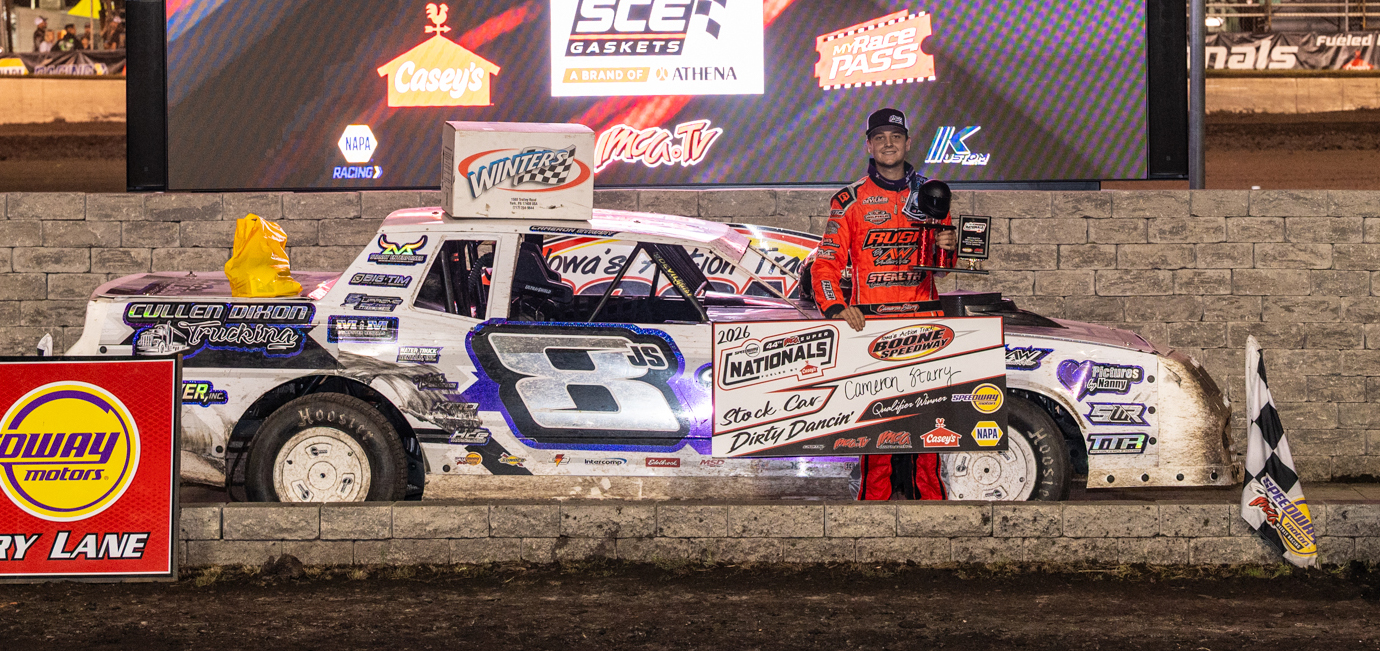 Imca Olson Holds On and Starry Outduels Shryock in Stock Car Qualifiers ...
